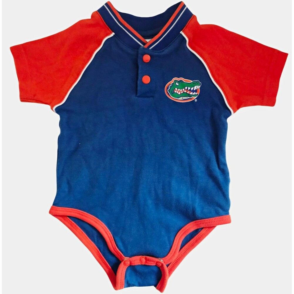 MightyMac Sports Florida Gators Logo Colorblock Bodysuit Cotton Knit 6-9M